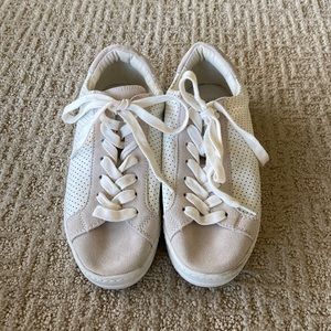 NWOT Steve Madden cream and taupe leather and suede sneaker